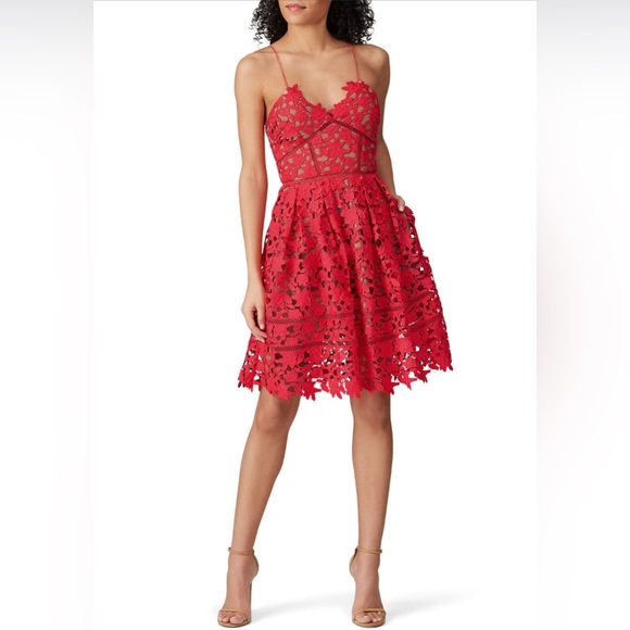 Self-Portrait Hot Pink Azalea Lace Dress - Picture 1 of 6